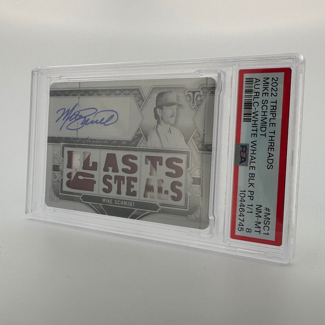 1/1 - PSA 8 - Mike Schmidt #MSC1 - Auto Relic Black - White Whale - 2022 Triple Threads
