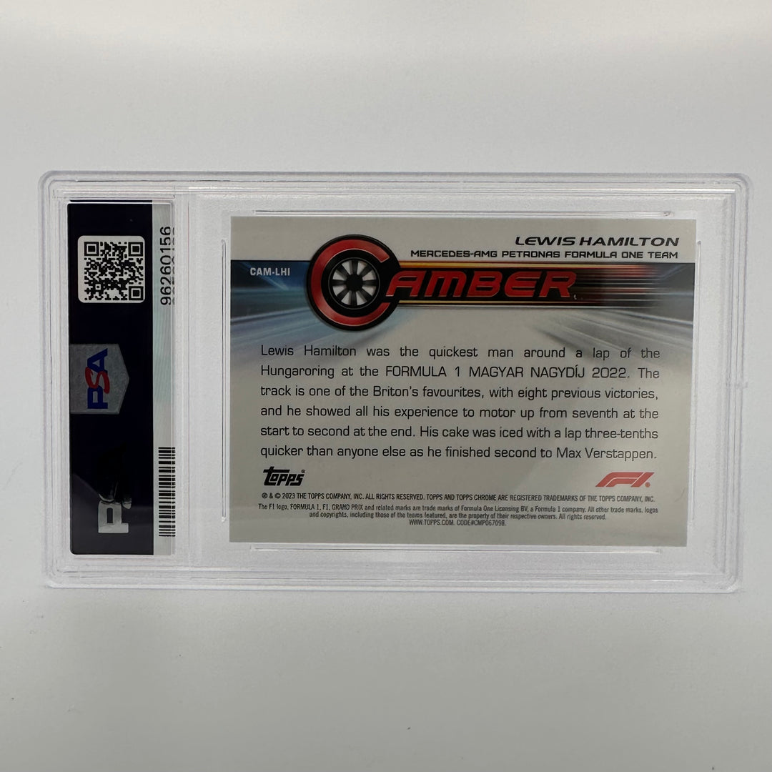 PSA 10 - 22/25 Lewis Hamilton #CAMLHI - Camber Orange - 2023 Topps Chrome F1