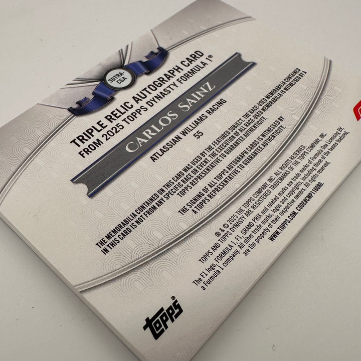 1/1 Gold - Carlos Sainz #SDTRA-CSA - Dynasty Triple Relic Autograph - 2025 Topps Dynasty F1