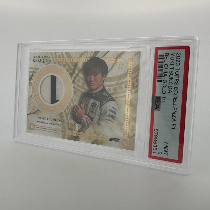 1/1 Gold + Complete Rainbow - Yuki Tsunoda - 2023 Eccellenza Reliquia (PSA9/10)