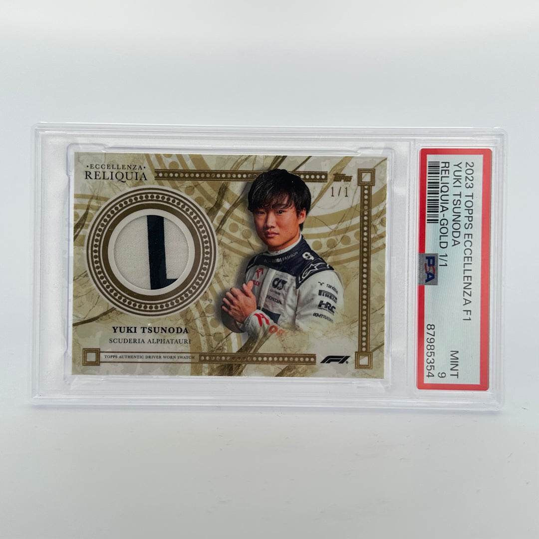 1/1 Gold + Complete Rainbow - Yuki Tsunoda - 2023 Eccellenza Reliquia (PSA9/10)