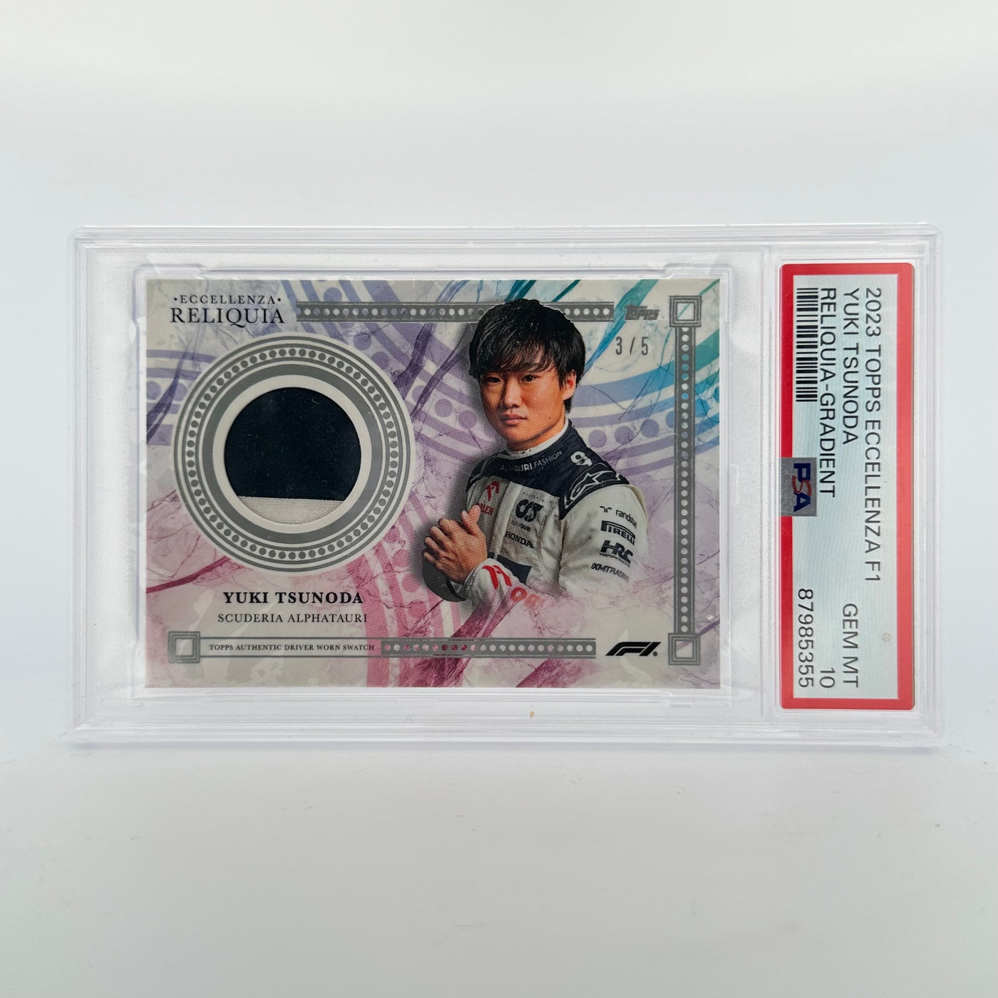 1/1 Gold + Complete Rainbow - Yuki Tsunoda - 2023 Eccellenza Reliquia (PSA9/10)