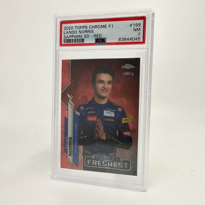 PSA 7 - 5/5 Lando Norris #199 - 2020 Chrome Sapphire Red - RC