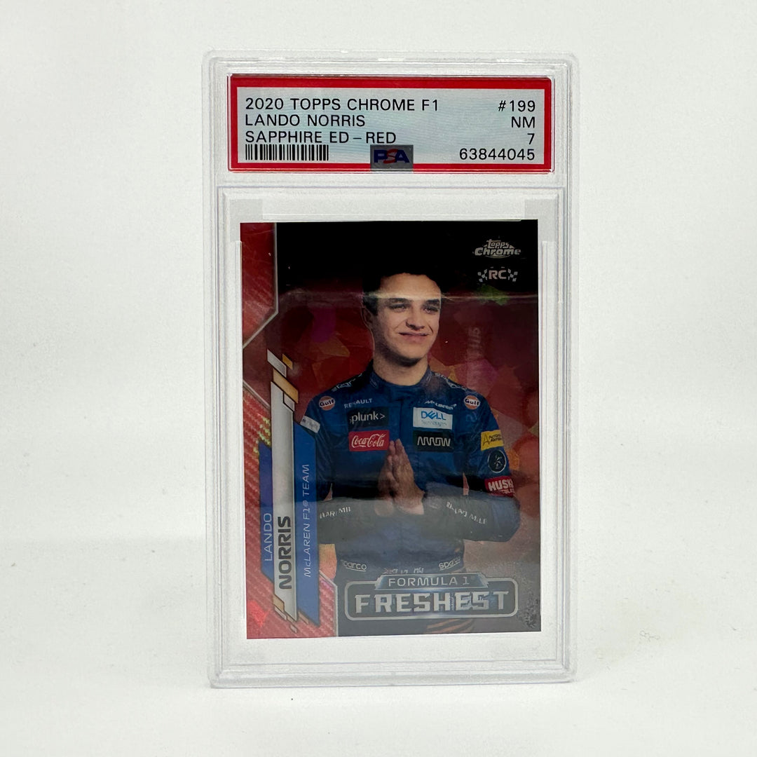 PSA 7 - 5/5 Lando Norris #199 - 2020 Chrome Sapphire Red - RC