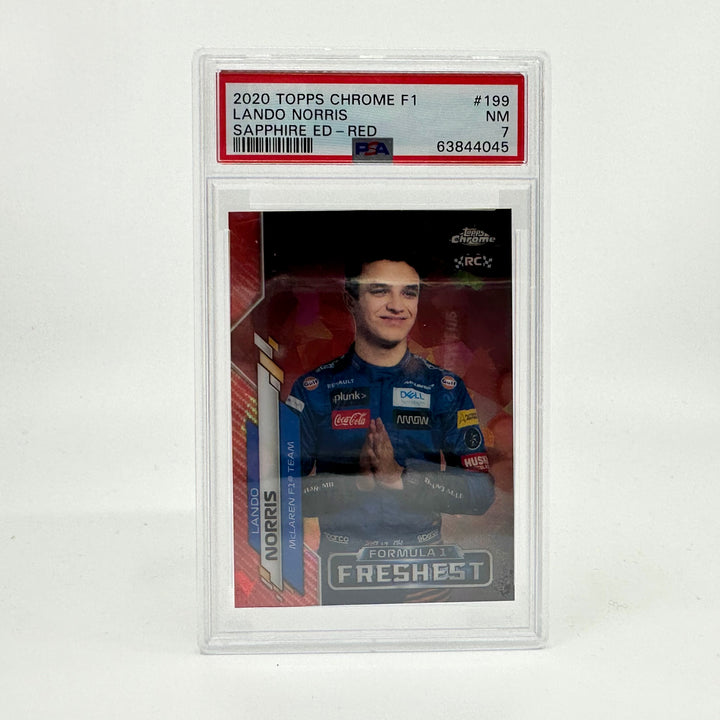 PSA 7 - 5/5 Lando Norris #199 - 2020 Chrome Sapphire Red - RC