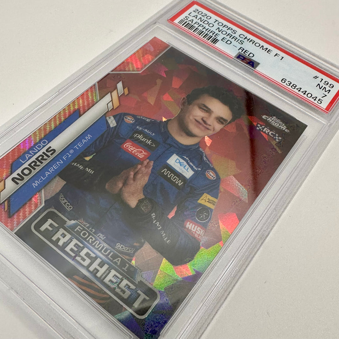 PSA 7 - 5/5 Lando Norris #199 - 2020 Chrome Sapphire Red - RC