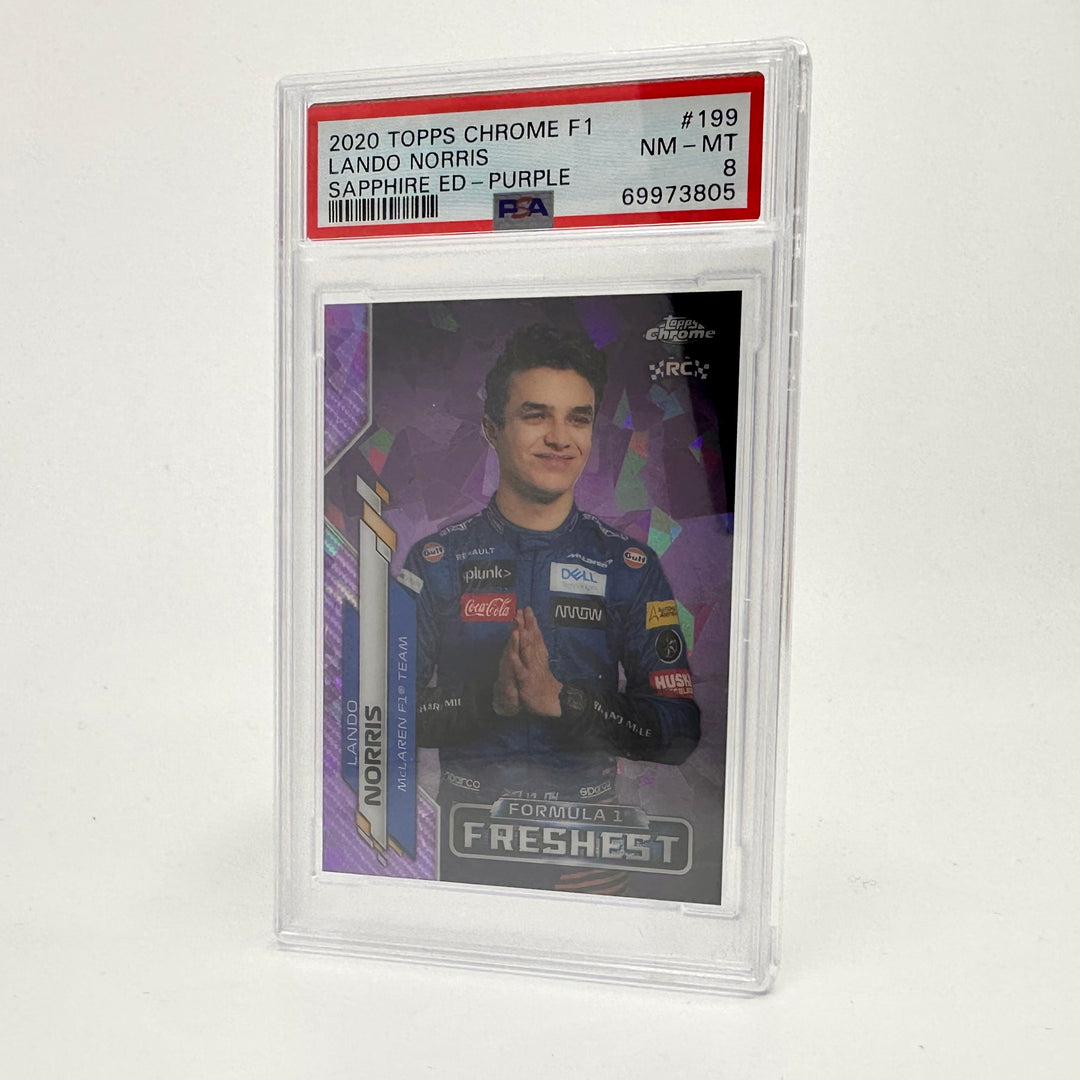 PSA 8 - 5/10 Lando Norris #199 - 2020 Chrome Sapphire Purple - RC