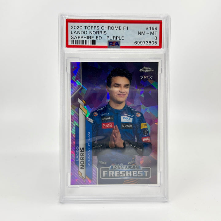 PSA 8 - 5/10 Lando Norris #199 - 2020 Chrome Sapphire Purple - RC