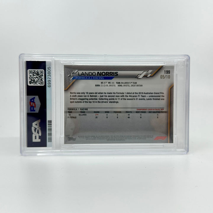 PSA 8 - 5/10 Lando Norris #199 - 2020 Chrome Sapphire Purple - RC