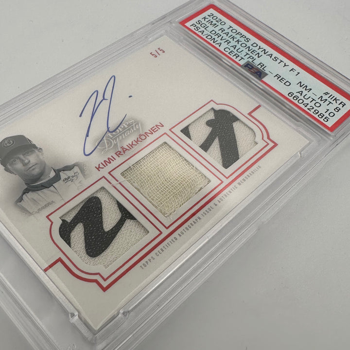 PSA 10/8 - 5/5 Kimi Raikkonen #TRA-IIKR - Red - 2020 Dynasty Triple Relic Autograph