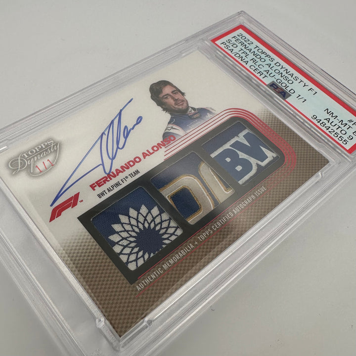 PSA 9 - 1/1 Fernando Alonso #SDTRA-FA - 2022 Topps Dynasty - Triple Relic Autograph