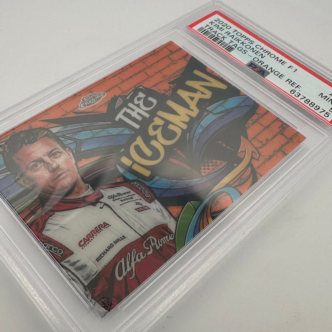 PSA 9 - 13/25 - Kimi Raikkonen #11 - Track Tags - 2020 Topps Chrome F1 - Orange