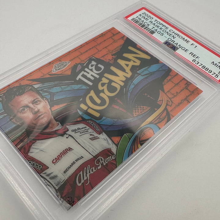 PSA 9 - 13/25 - Kimi Raikkonen #11 - Track Tags - 2020 Topps Chrome F1 - Orange