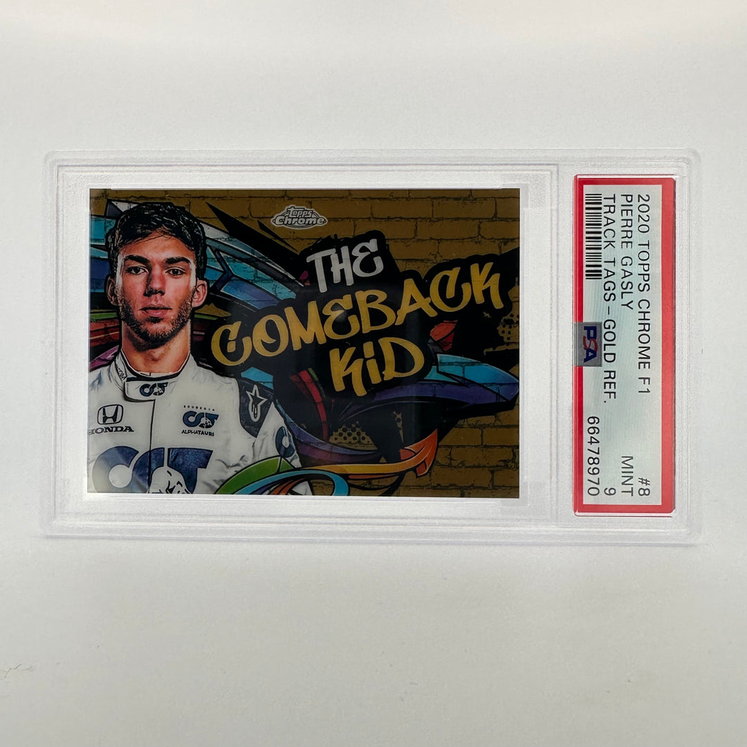 PSA 9 - 36/50 - Pierre Gasly #8 - Track Tags - Gold - 2020 Topps Chrome F1