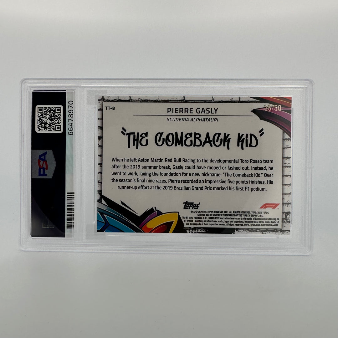 PSA 9 - 36/50 - Pierre Gasly #8 - Track Tags - Gold - 2020 Topps Chrome F1