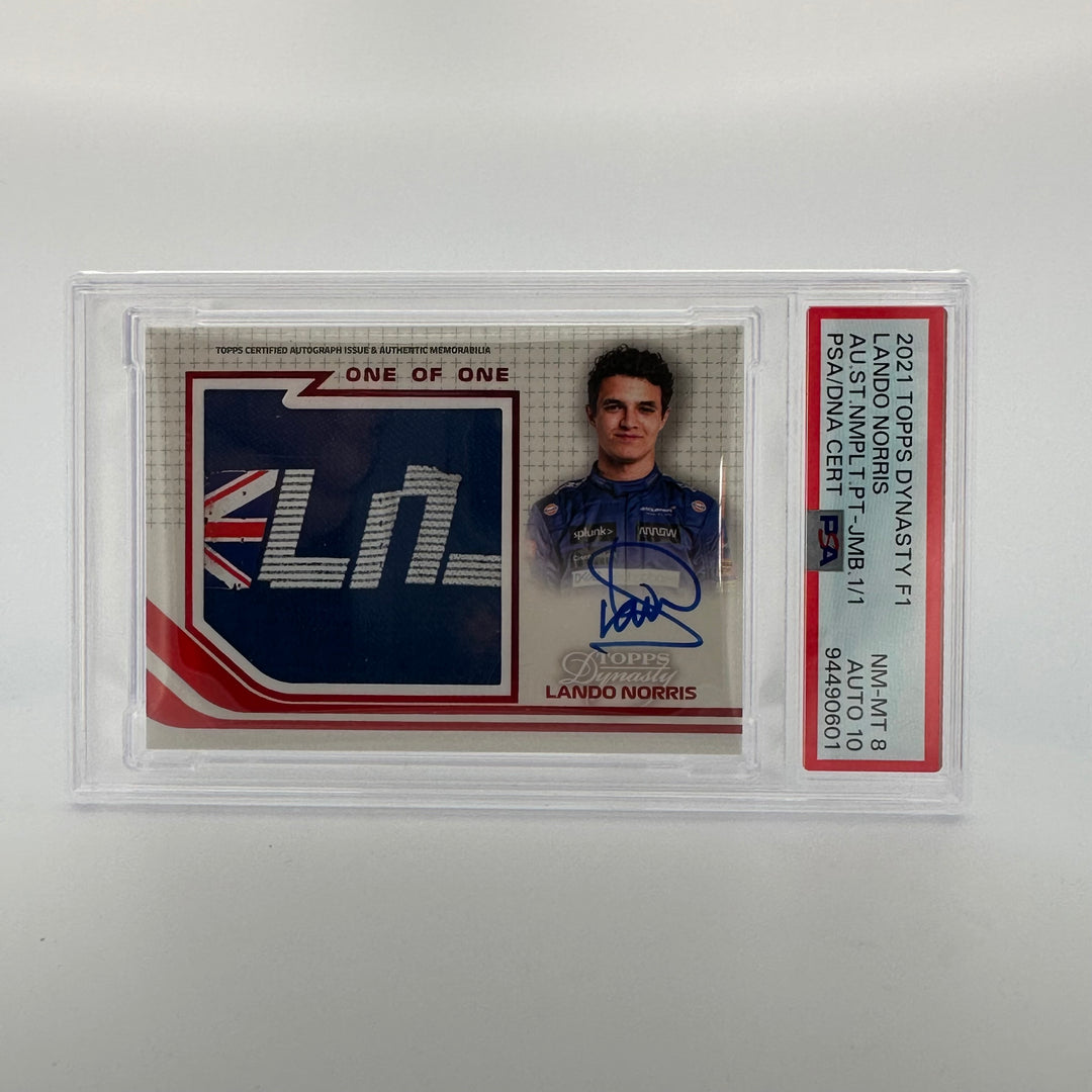 1/1 - PSA 10 - Lando Norris - 2021 Dynasty #ANJP-LN - Autograph Suit Nameplate Jumbo Patch