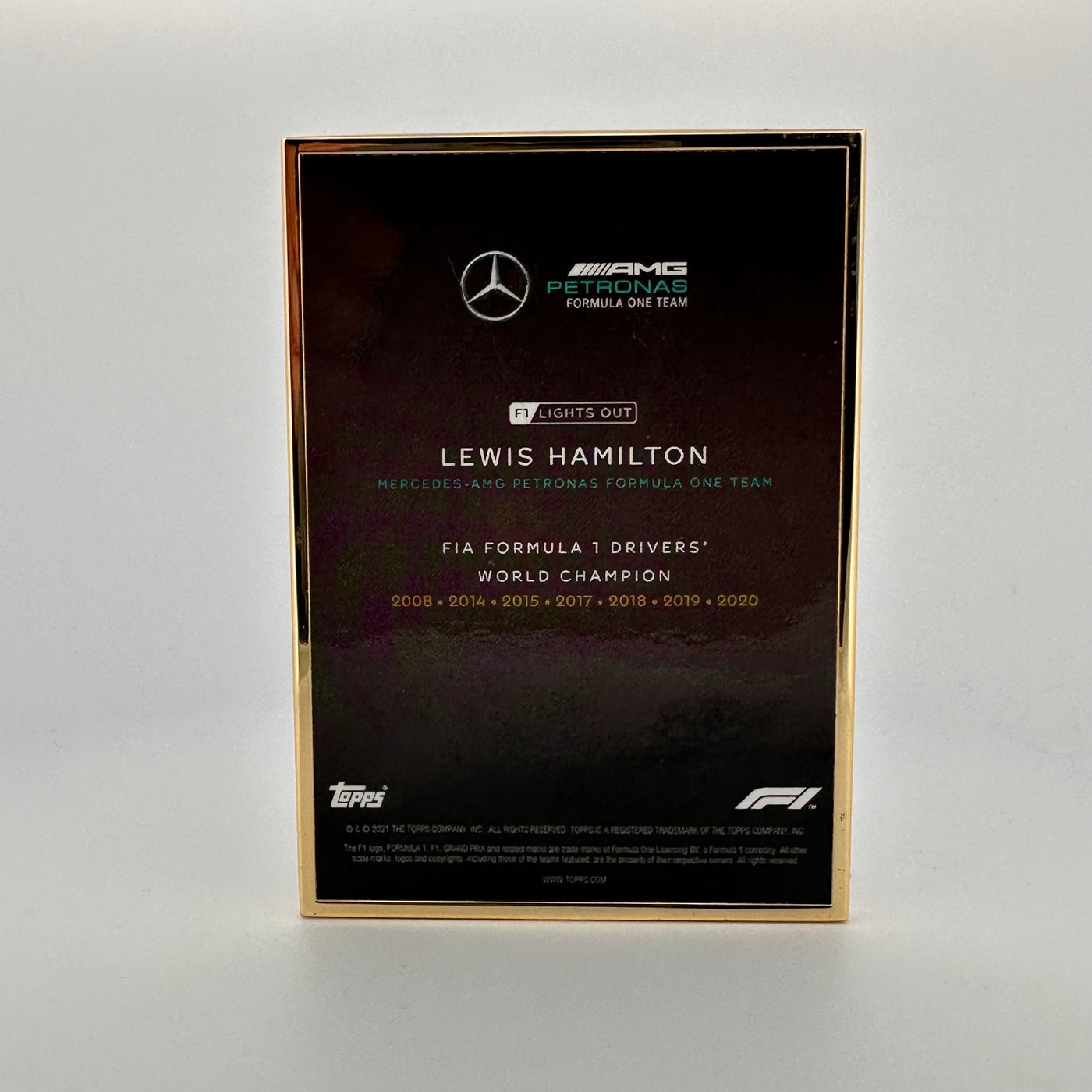 1/1 Gold Frame - Lewis Hamilton - World Champion - 2021 Lights Out