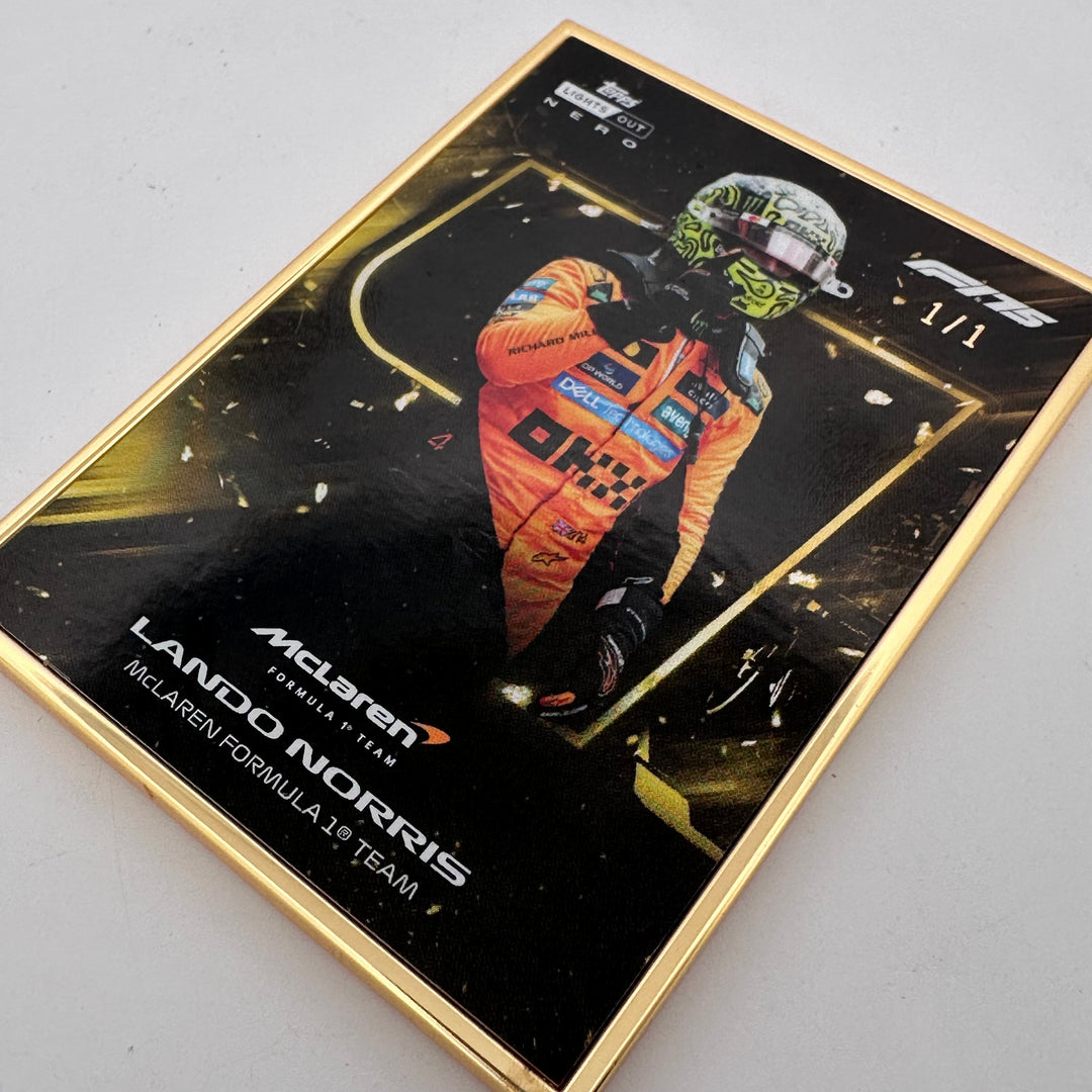 1/1 Gold Frame - Lando Norris - Nero - 2025 Topps Lights Out