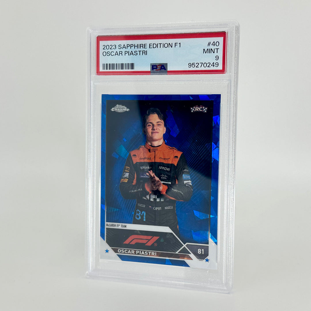 PSA 9 - Oscar Piastri #40 - Sapphire - 2023 Topps Chrome F1  - Rookie Card