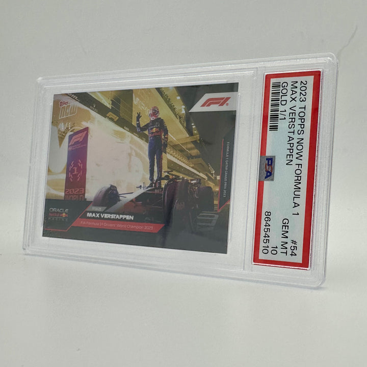 1/1 Gold - Max Verstappen #54 - PSA 10 - 2023 Topps Now - 2023 FIA Formula 1® Drivers' World Champion