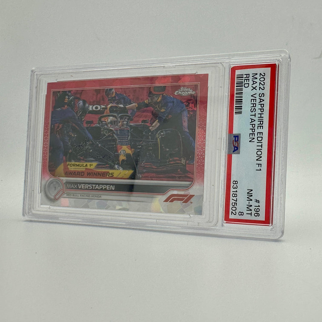 PSA 8 - 5/5 Red - Max Verstappen #196 - 2022 Chrome Sapphire