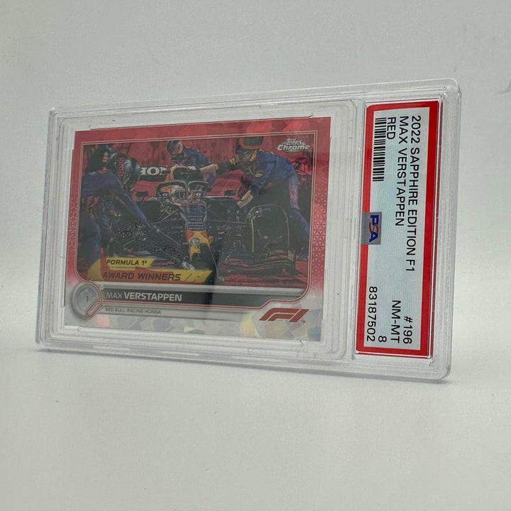 PSA 8 - 5/5 Red - Max Verstappen #196 - 2022 Chrome Sapphire