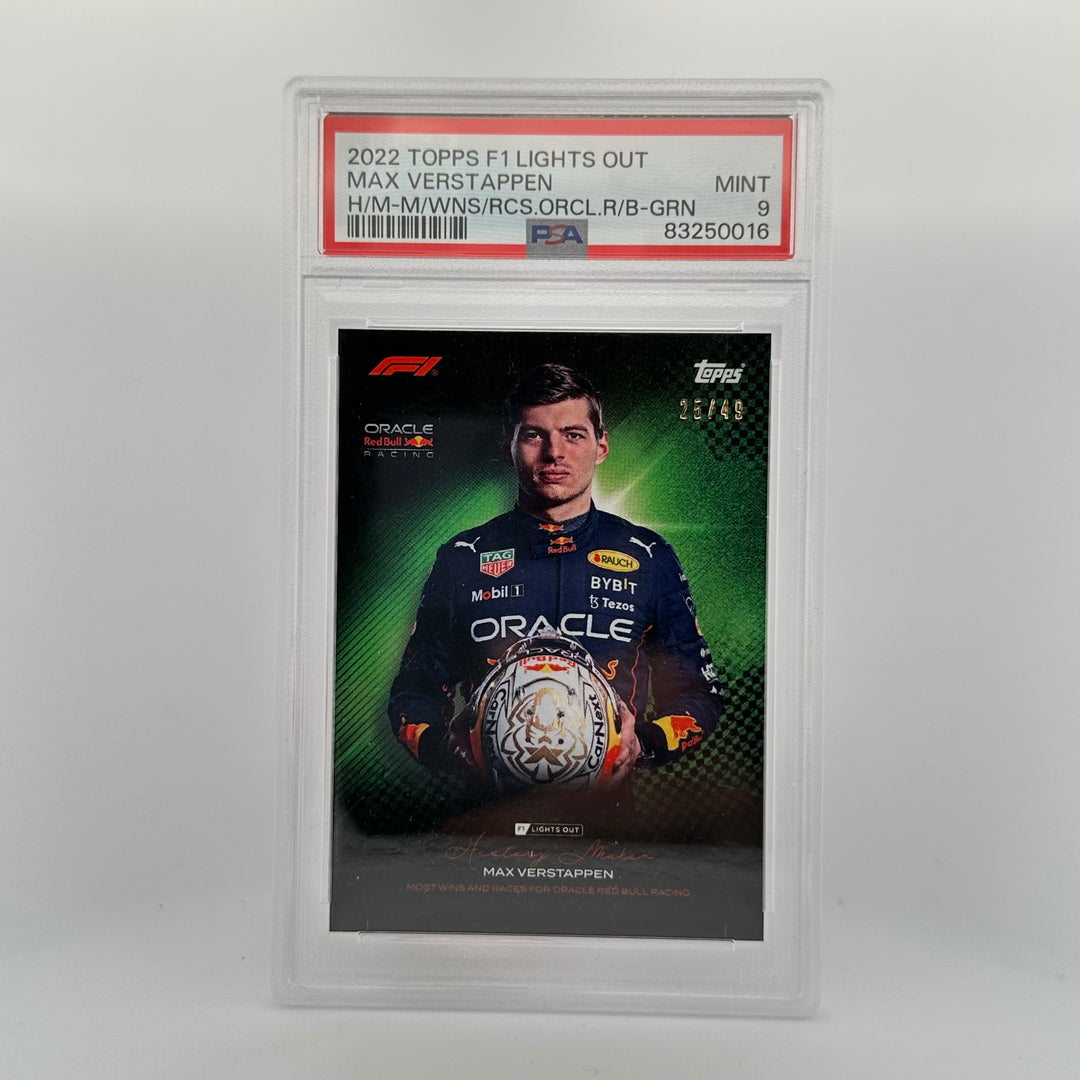 PSA 9 - /49 - Max Verstappen - History Maker - Most Wins And Races For Oracle Red Bull Racing - Green
