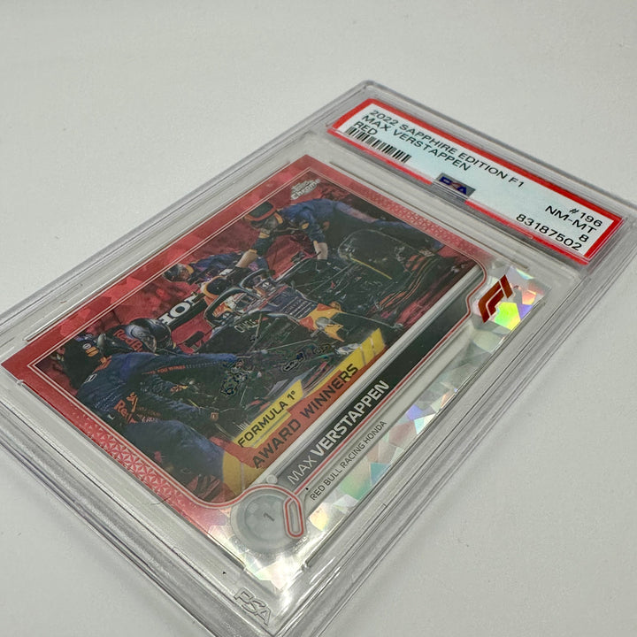 PSA 8 - 5/5 Red - Max Verstappen #196 - 2022 Chrome Sapphire