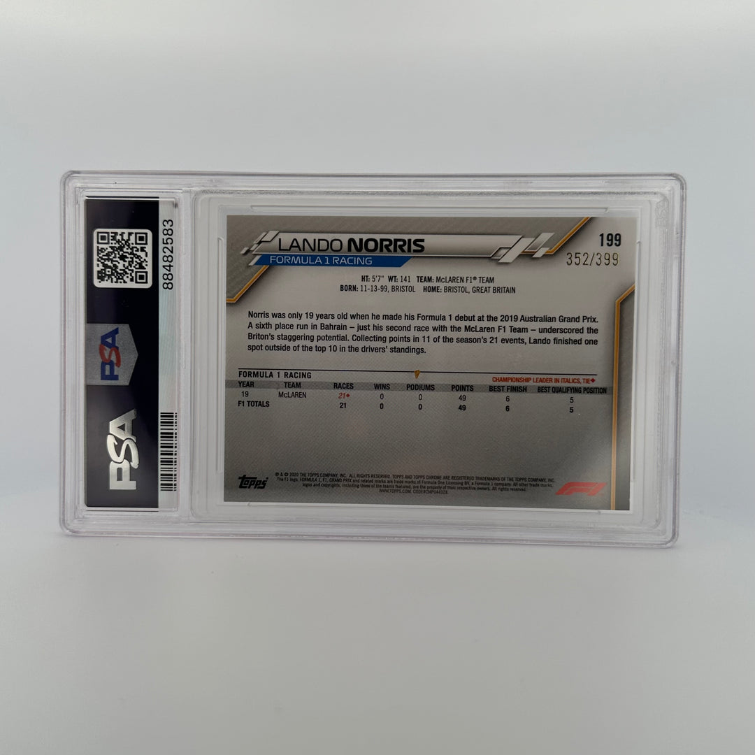 PSA 8 - 352/399 Lando Norris #199 - Purple Refractor - Rookie Card
