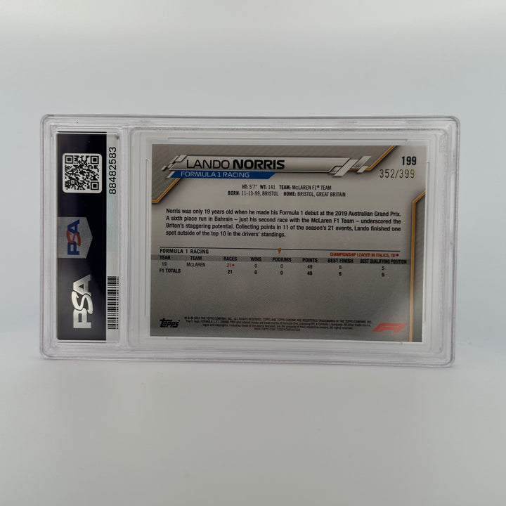 PSA 8 - 352/399 Lando Norris #199 - Purple Refractor - Rookie Card