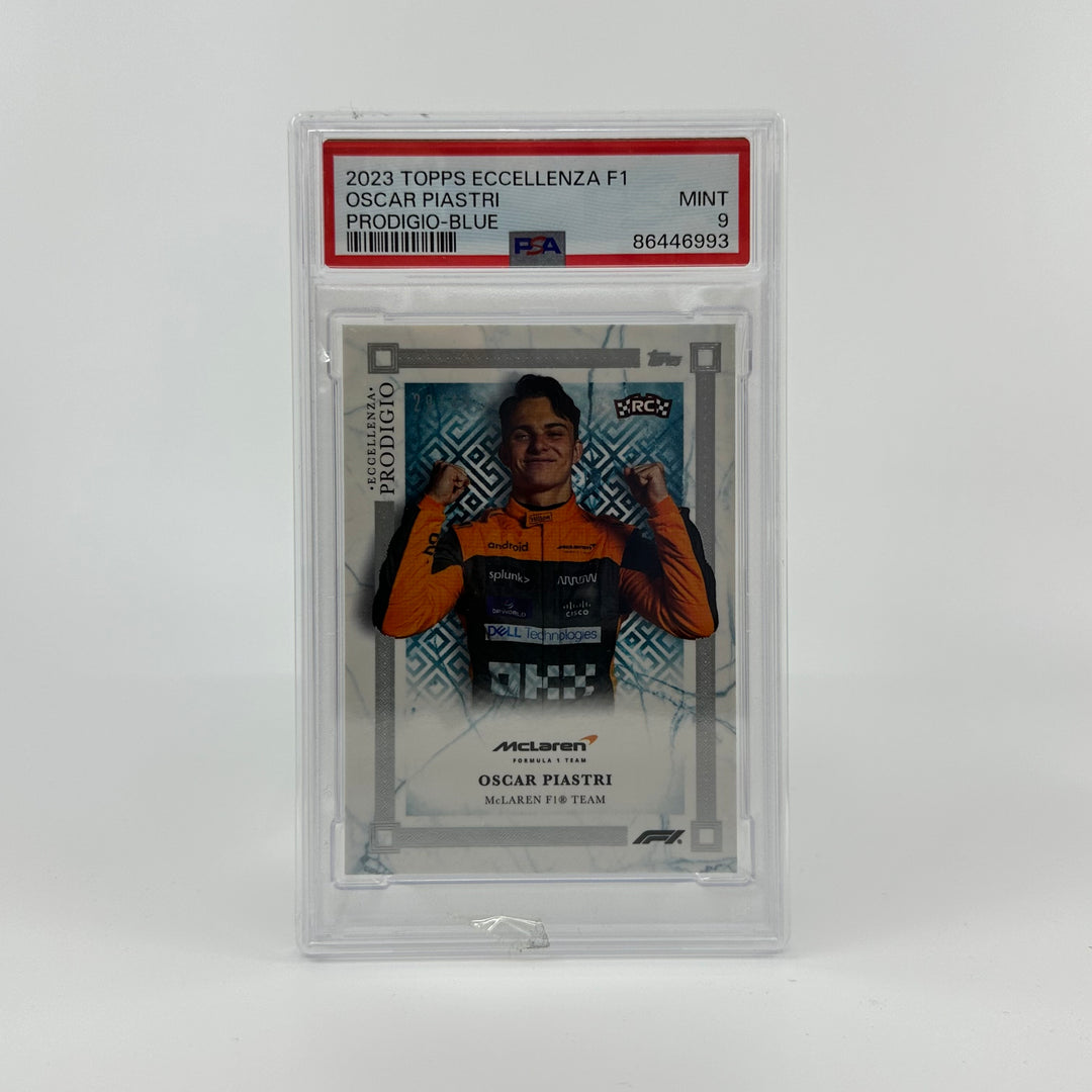 PSA 9 - 29/49 Oscar Piastri - Blue - Rookie Card RC - Prodigio 2023 Topps Eccellenza F1