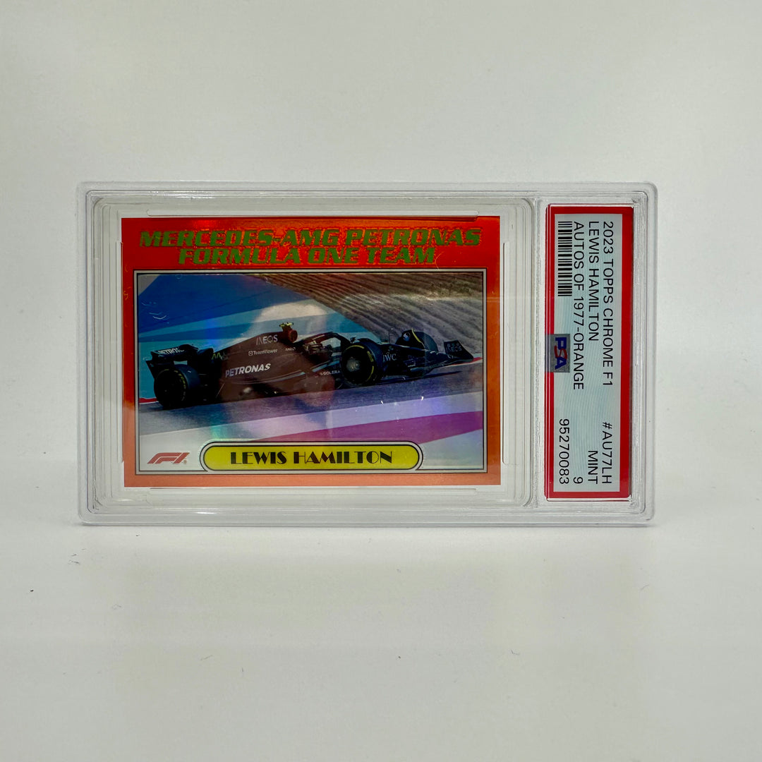 PSA 9 - 11/25 Orange - Lewis Hamilton #AU77-LH - 2023 Topps Chrome