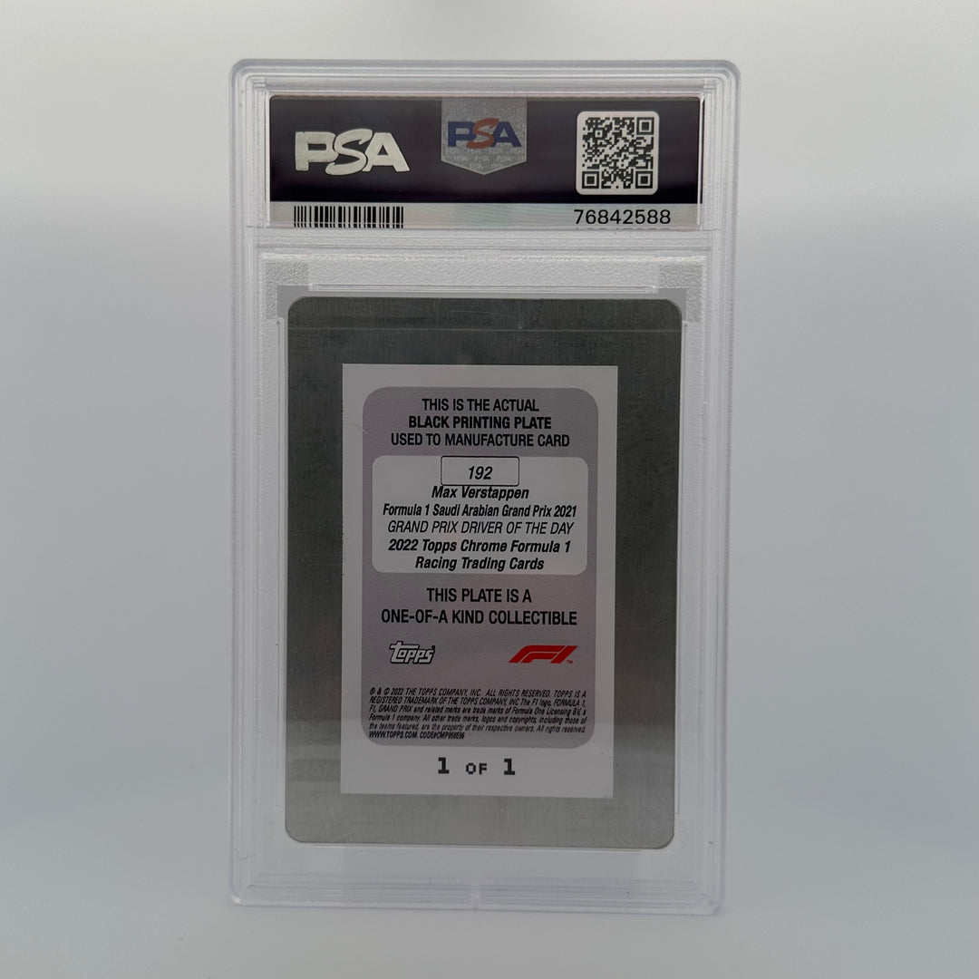 PSA Authentic - 1/1 Max Verstappen #192 - Black Printing Plate