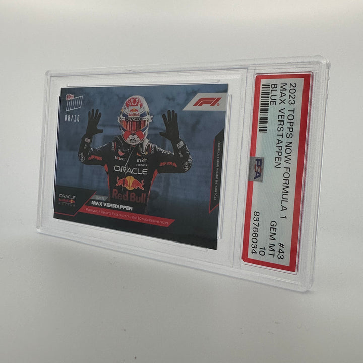 PSA 10 - 08/10 Max Verstappen #43 - Blue - 2023 Topps Now F1