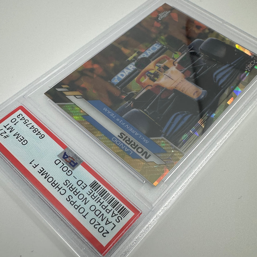 PSA 10 - 26/50 - Lando Norris #27 - Sapphire - Gold - 2020 Topps Chrome F1 - Rookie Card