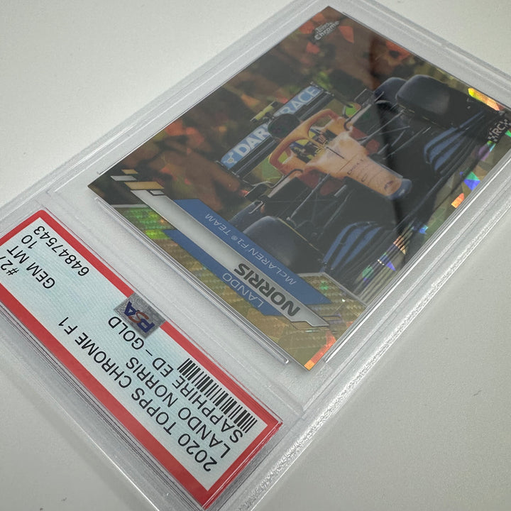 PSA 10 - 26/50 - Lando Norris #27 - Sapphire - Gold - 2020 Topps Chrome F1 - Rookie Card