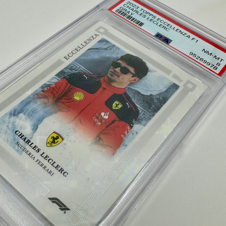 PSA 8 - 11/75 - Charles Leclerc - Gray - 2023 Eccellenza