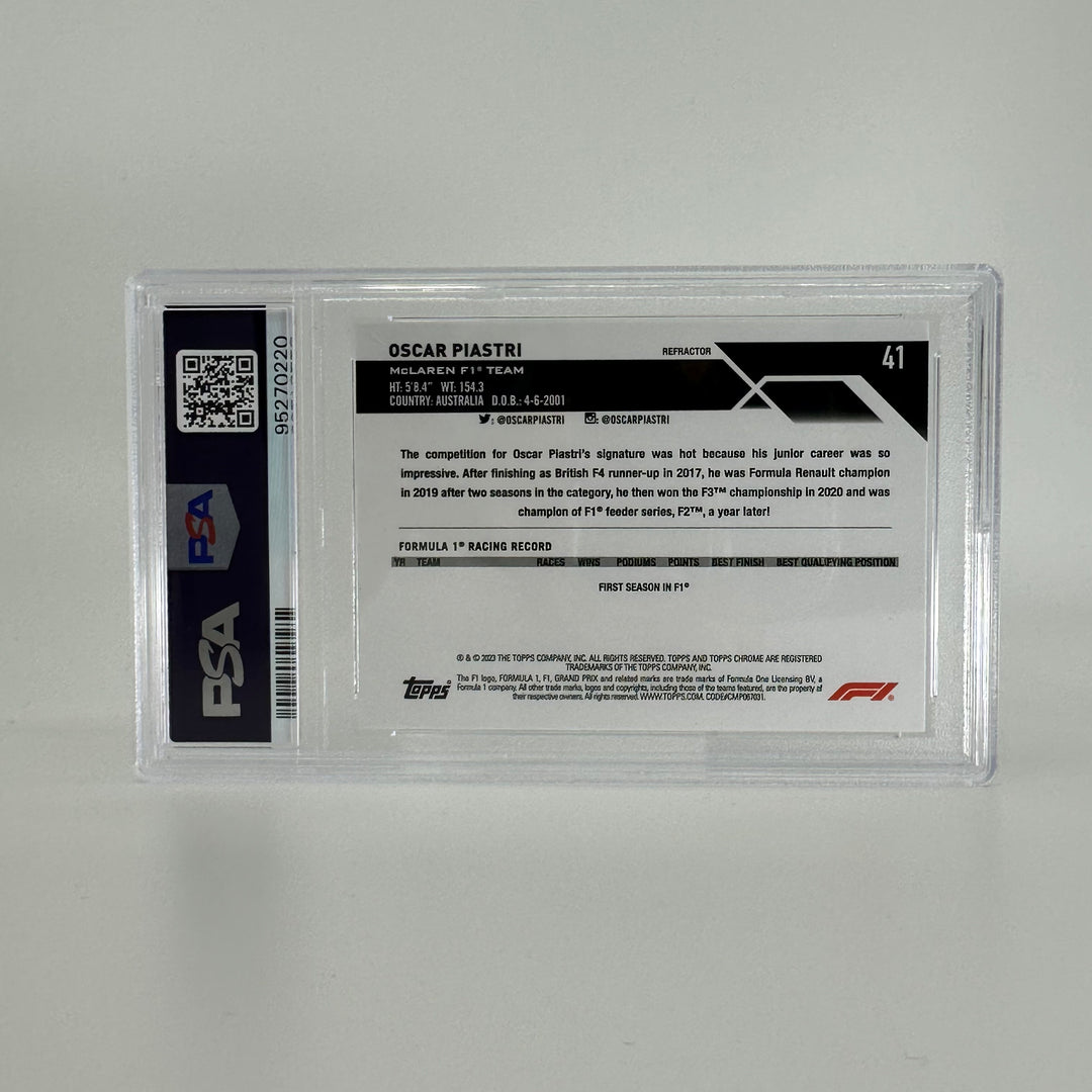 PSA 9 - Oscar Piastri #41 - Refractor - 2023 Topps Chrome