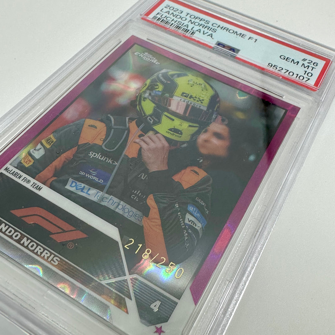 PSA 10 - 218/250 Lando Norris #26 - Fuchsia Lava - 2023 Topps Chrome