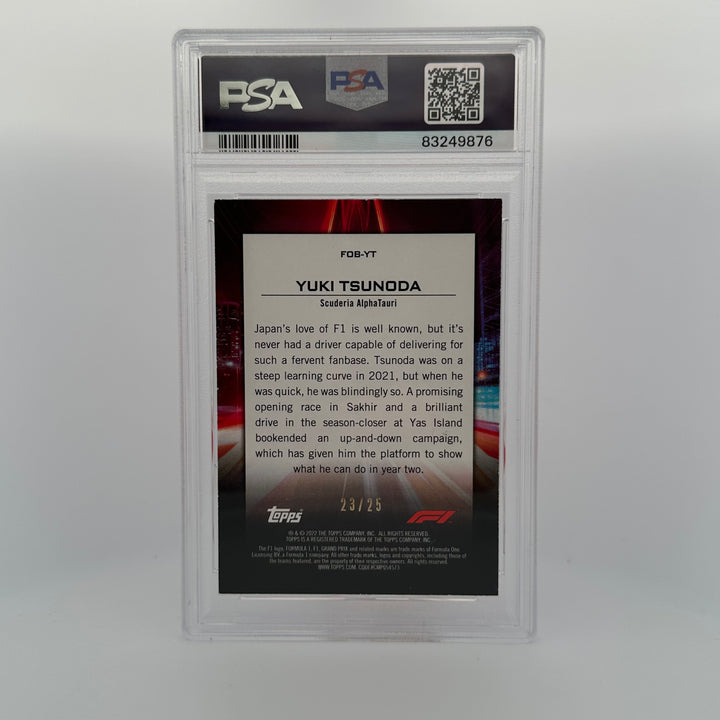 PSA 7 - 23/25 - Yuki Tsunoda #FOBYT - Flash Of Brilliance - Orange