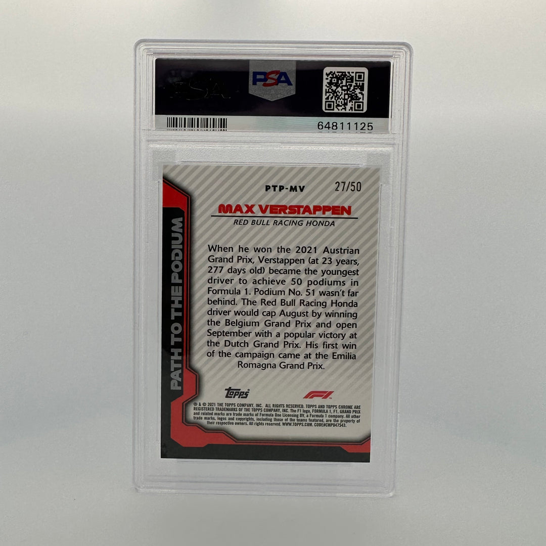 PSA 9 - 27/50 - MAX VERSTAPPEN #PTPM - PATH TO THE PODIUM - GOLD REFRACTOR