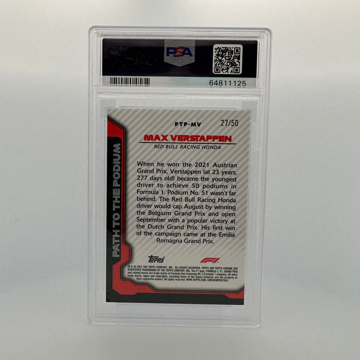 PSA 9 - 27/50 - MAX VERSTAPPEN #PTPM - PATH TO THE PODIUM - GOLD REFRACTOR