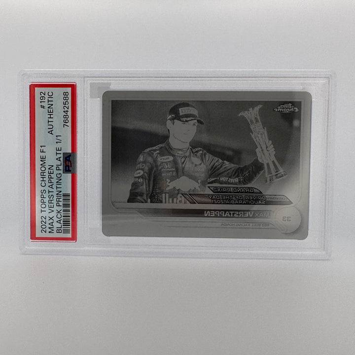 PSA Authentic - 1/1 Max Verstappen #192 - Black Printing Plate