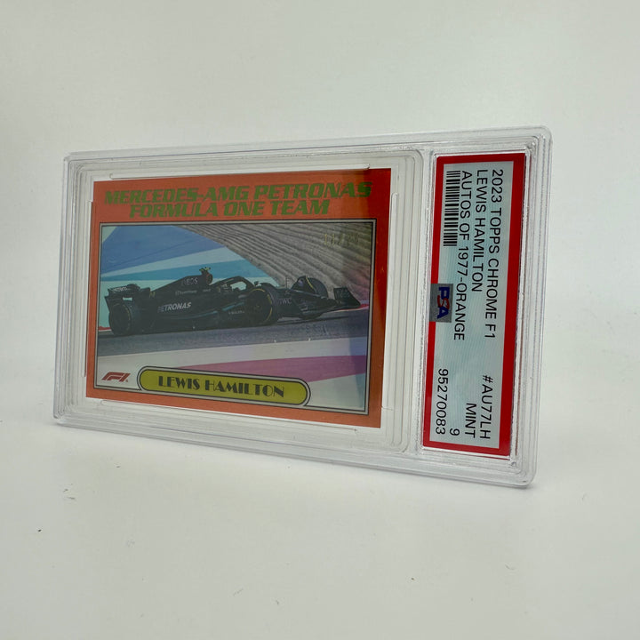 PSA 9 - 11/25 Orange - Lewis Hamilton #AU77-LH - 2023 Topps Chrome