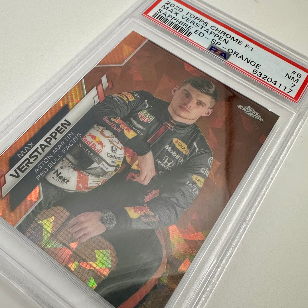 PSA 7 - 02/25 Max Verstappen #6 - Sapphire Edition SP Orange - 2020 Chrome F1