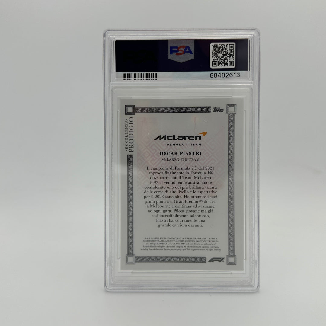 PSA 9 - 08/10 Oscar Piastri  - 2023 Eccellenza Prodigio - Red - Rookie Card