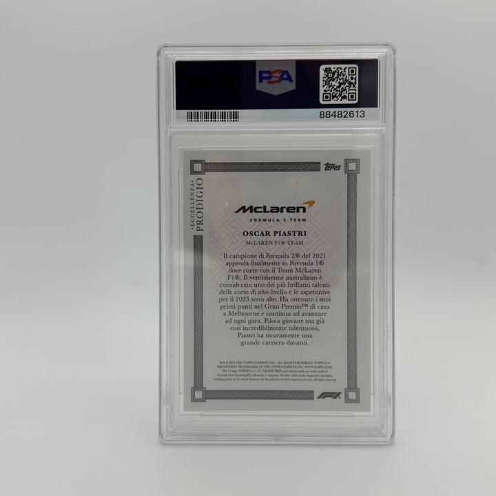 PSA 9 - 08/10 Oscar Piastri  - 2023 Eccellenza Prodigio - Red - Rookie Card
