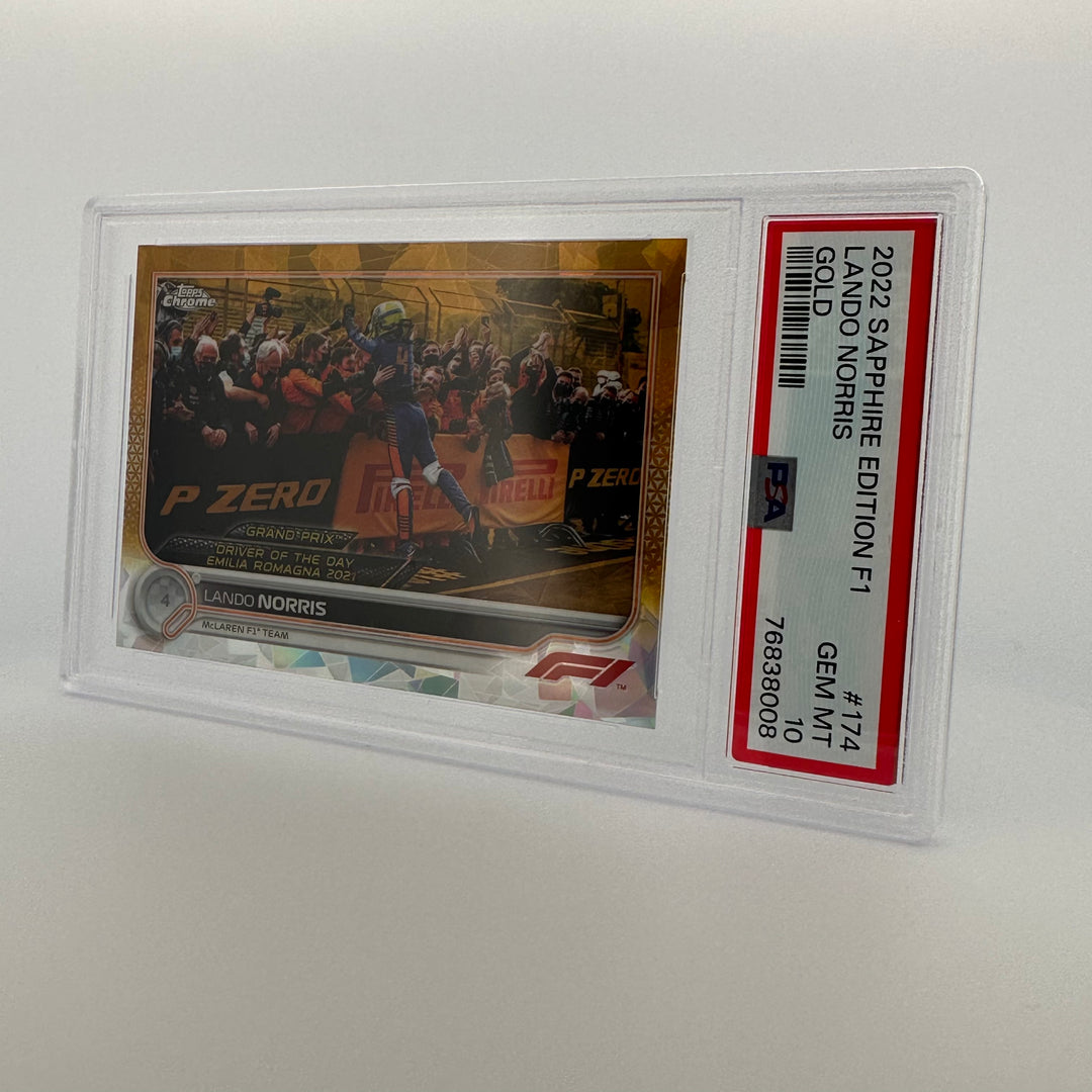 PSA 10 - 28/50 - LANDO NORRIS #174 - SAPPHIRE EDITION - GOLD