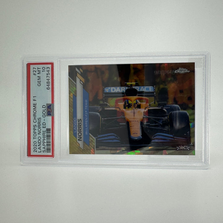 PSA 10 - 26/50 - Lando Norris #27 - Sapphire - Gold - 2020 Topps Chrome F1 - Rookie Card