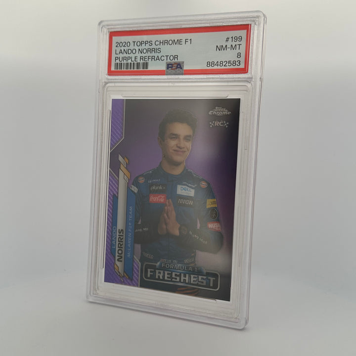 PSA 8 - 352/399 Lando Norris #199 - Purple Refractor - Rookie Card